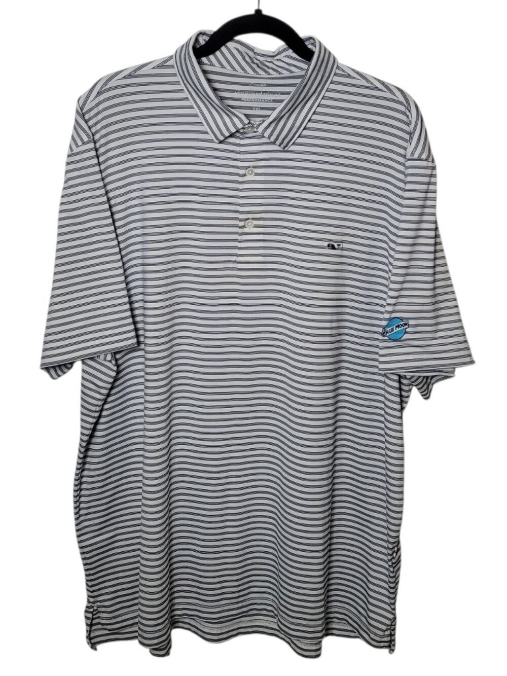 Vineyard Vines Men's Performance Polo Moisture Wicking Golf Shirt 2XL White Navy